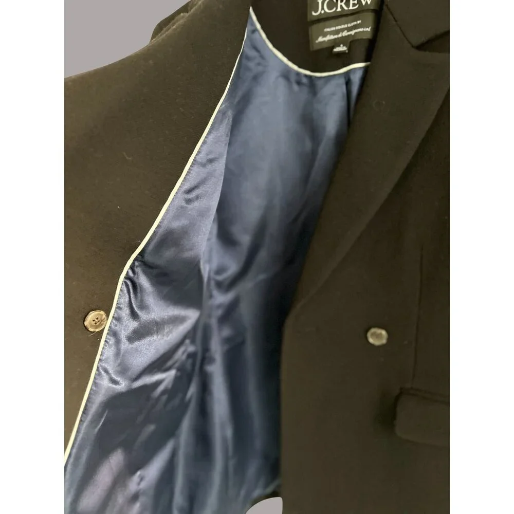 J. CREW Black Coat JACKET Italian Double Cloth Outdoor Wool Size 6 - Picture 5 of 11